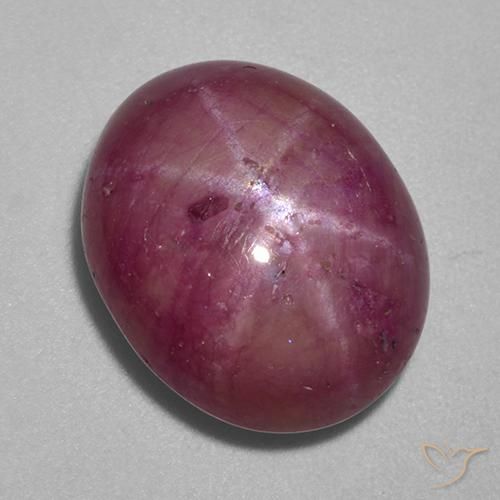 rubí estrella Púrpura medio natural de 11.99 ct, Ovalada, Opaco