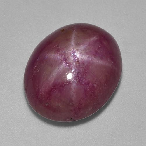 Rubí estrella púrpura natural de 10,07 ct, corte óvalo, opaco
