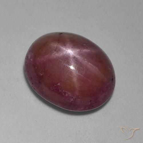 rubí estrella Púrpura rojizo natural de 11.48 ct, Ovalada, Opaco