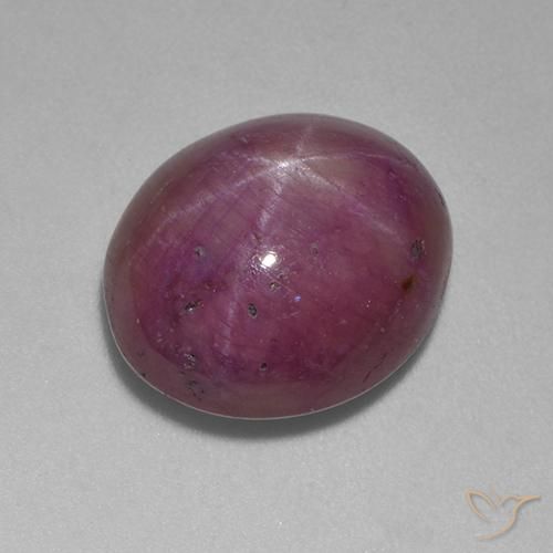 rubí estrella Púrpura ciruela natural de 11.87 ct, Ovalada, Opaco