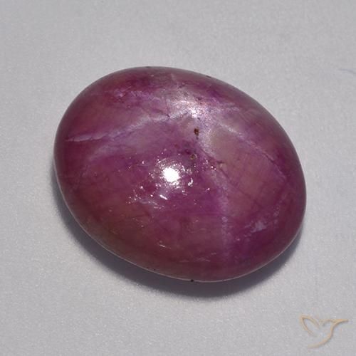 rubí estrella Púrpura oscuro medio natural de 12.90 ct, Ovalada, Opaco