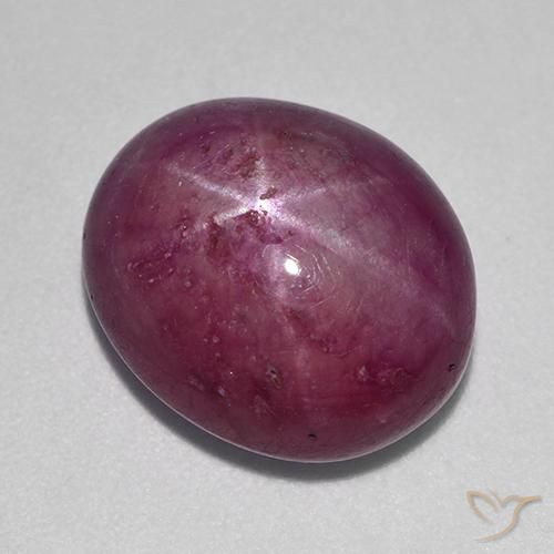 rubí estrella Púrpura ciruela natural de 12.54 ct, Ovalada, Opaco