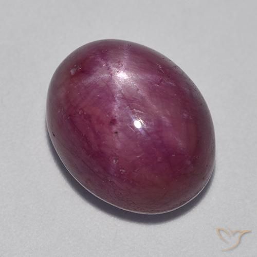 rubí estrella Púrpura oscuro medio natural de 11.42 ct, Ovalada, Opaco