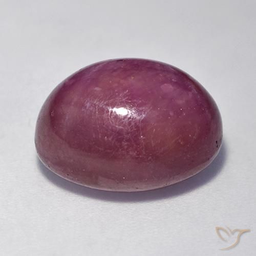 rubí estrella Púrpura oscuro medio natural de 11.42 ct, Ovalada, Opaco