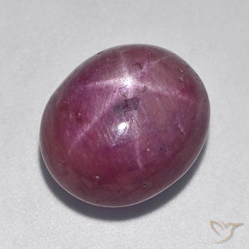 12.08ct Natural Púrpura oscuro medio rubí estrella, Ovalada, Opaco