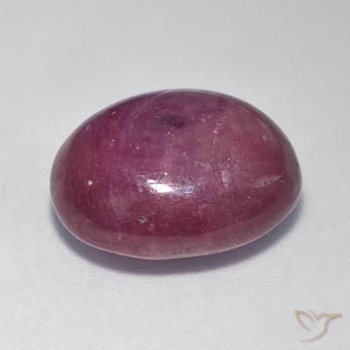 rubí estrella Púrpura oscuro medio natural de 12.08 ct, Ovalada, Opaco