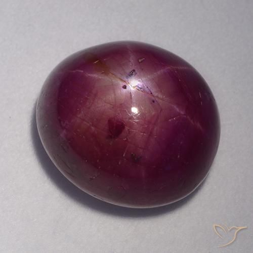 11.47ct Natural Rojo frambuesa rubí estrella, Ovalada, Opaco