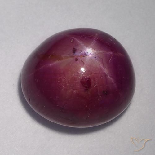 rubí estrella Rojo frambuesa natural de 11.47 ct, Ovalada, Opaco