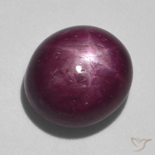 rubí estrella Púrpura oscuro medio natural de 10.71 ct, Ovalada, Opaco