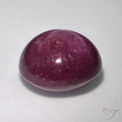 rubí estrella Púrpura oscuro medio natural de 10.71 ct, Ovalada, Opaco