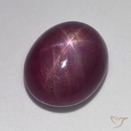 13.18ct Natural Púrpura rojizo rubí estrella, Ovalada, Opaco