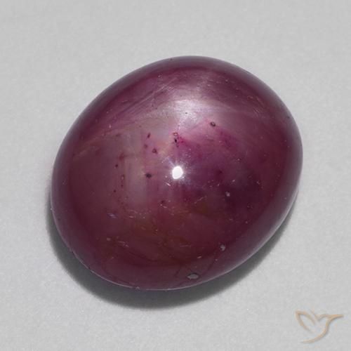 10.15ct Natural Púrpura oscuro medio rubí estrella, Ovalada, Opaco
