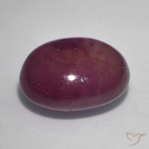 rubí estrella Púrpura oscuro medio natural de 10.15 ct, Ovalada, Opaco