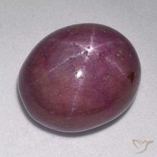 17.40ct Natural Magenta grisáceo rubí estrella, Ovalada, Opaco