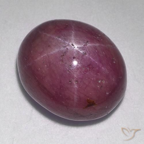 rubí estrella Magenta grisáceo natural de 17.40 ct, Ovalada, Opaco