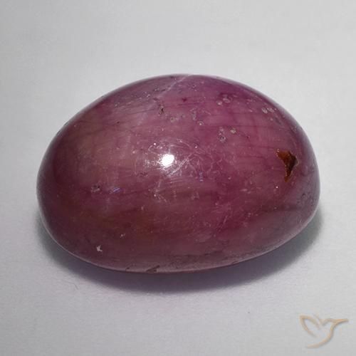 rubí estrella Magenta grisáceo natural de 17.40 ct, Ovalada, Opaco