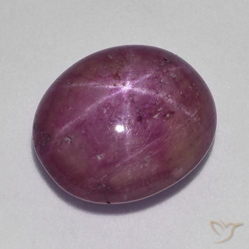 10.38ct Natural Magenta grisáceo rubí estrella, Ovalada, Opaco