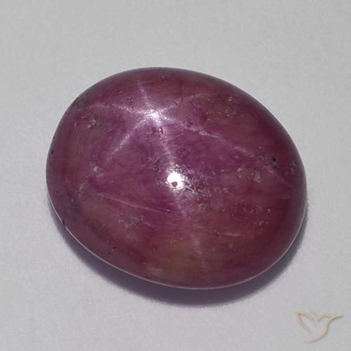 rubí estrella Magenta grisáceo natural de 10.38 ct, Ovalada, Opaco