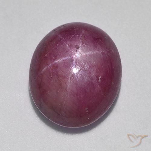 rubí estrella Púrpura oscuro medio natural de 9.37 ct, Ovalada, Opaco