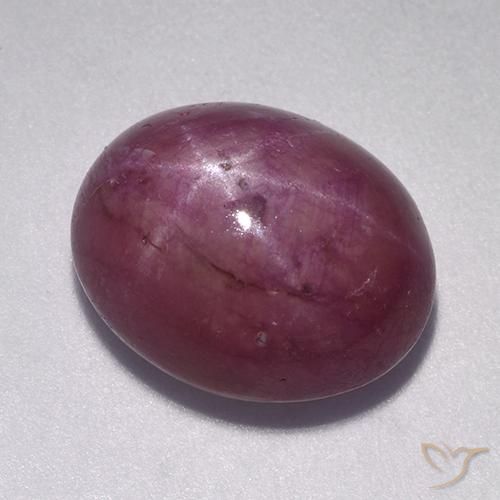 rubí estrella Púrpura oscuro medio natural de 10.57 ct, Ovalada, Opaco