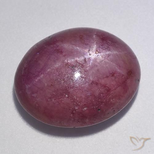 rubí estrella Púrpura oscuro medio natural de 12.56 ct, Ovalada, Opaco