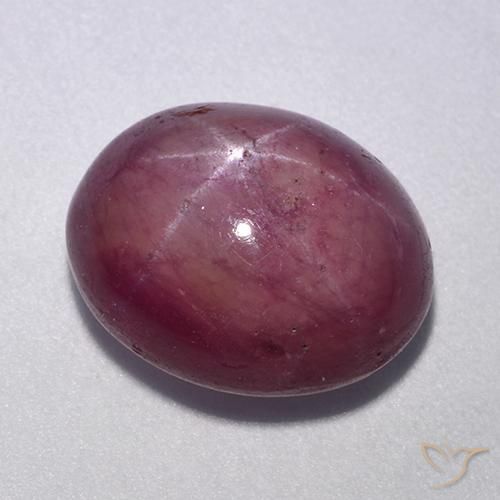 rubí estrella Púrpura medio natural de 11.40 ct, Ovalada, Opaco