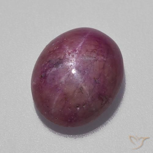 rubí estrella Rojo púrpura natural de 6.46 ct, Ovalada, Opaco