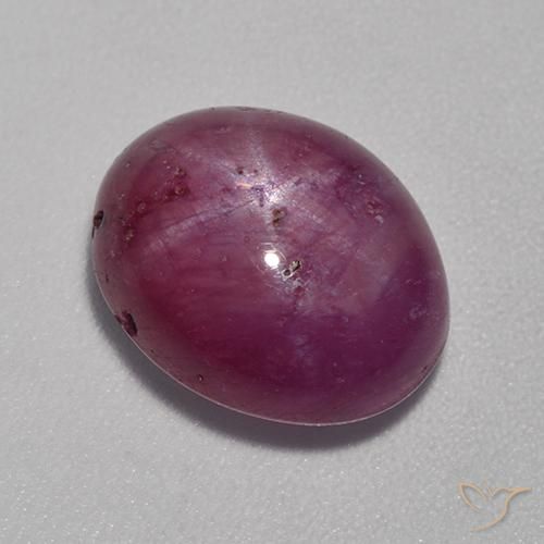 8.53ct Natural Púrpura oscuro medio rubí estrella, Ovalada, Opaco