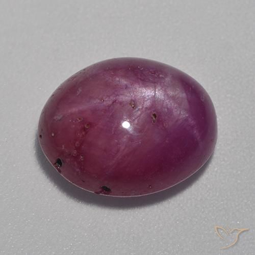 rubí estrella Púrpura oscuro medio natural de 8.53 ct, Ovalada, Opaco