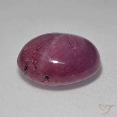 rubí estrella Púrpura oscuro medio natural de 8.53 ct, Ovalada, Opaco