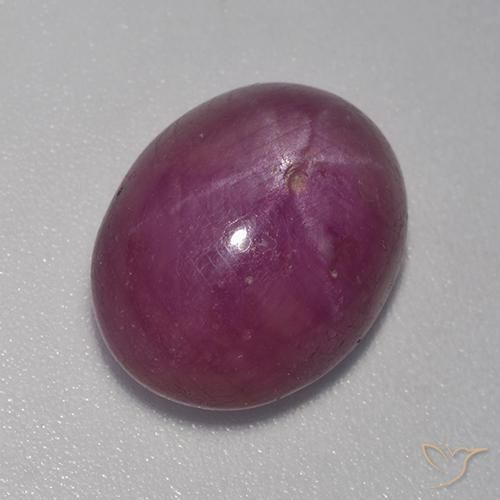 rubí estrella Púrpura oscuro medio natural de 8.86 ct, Ovalada, Opaco
