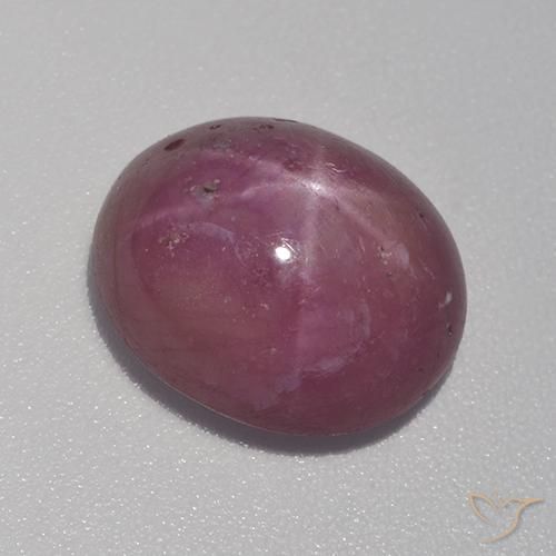 rubí estrella Púrpura oscuro medio natural de 8.41 ct, Ovalada, Opaco