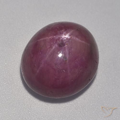 10.98ct Natural Púrpura ciruela rubí estrella, Ovalada, Opaco