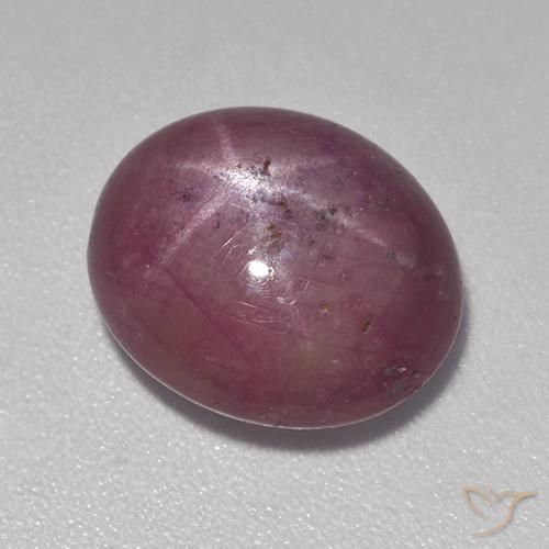 6.89ct Natural Púrpura rojizo rubí estrella, Ovalada, Opaco