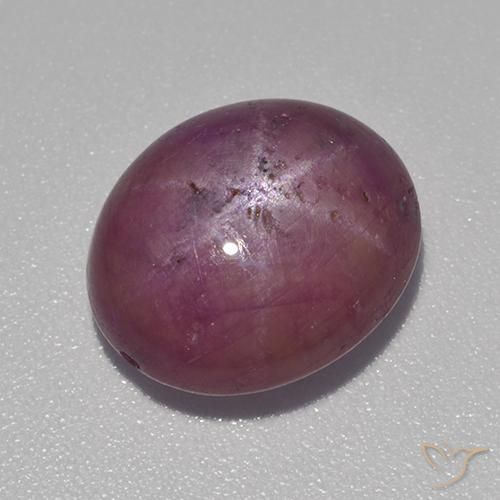rubí estrella Púrpura rojizo natural de 6.89 ct, Ovalada, Opaco