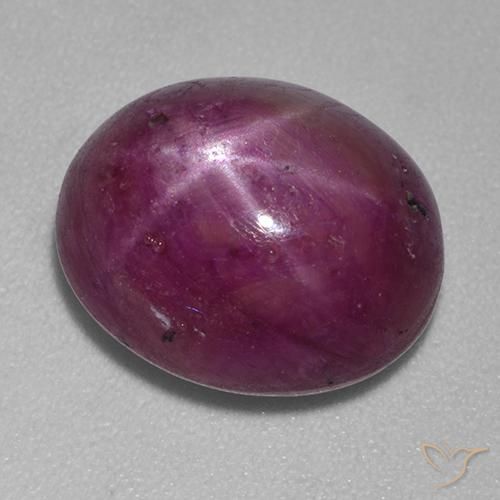 rubí estrella Púrpura oscuro medio natural de 10.00 ct, Ovalada, Opaco
