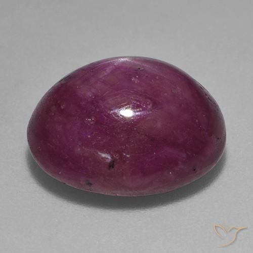rubí estrella Púrpura oscuro medio natural de 10.00 ct, Ovalada, Opaco