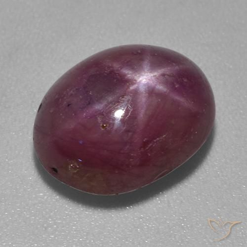 7.59ct Natural Púrpura oscuro medio rubí estrella, Ovalada, Opaco
