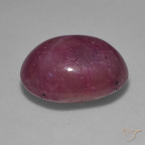 rubí estrella Púrpura oscuro medio natural de 7.59 ct, Ovalada, Opaco