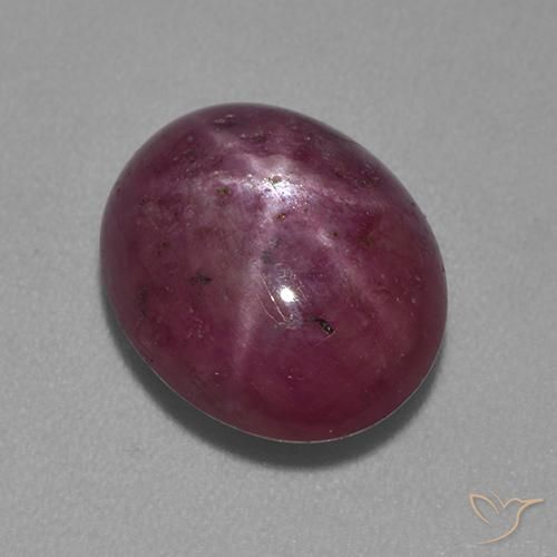 6.26ct Natural Púrpura rojizo rubí estrella, Ovalada, Opaco