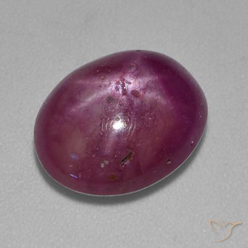 6.43ct Natural Púrpura oscuro medio rubí estrella, Ovalada, Opaco