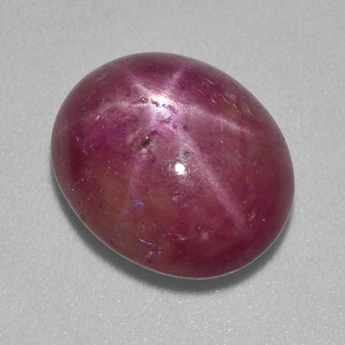 Rubí estrella púrpura natural de 7,03 ct, corte óvalo, opaco