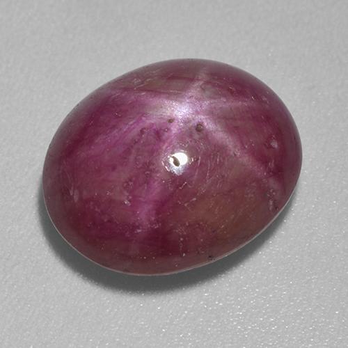 Rubí estrella púrpura natural de 7,03 ct, corte óvalo, opaco