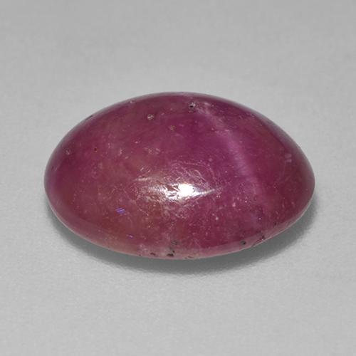 Rubí estrella púrpura natural de 7,03 ct, corte óvalo, opaco