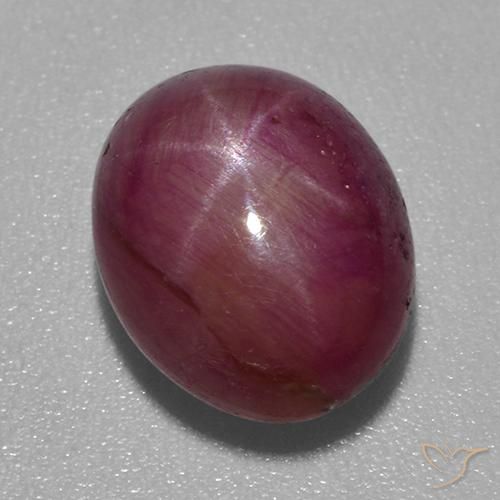 5.24ct Natural Púrpura rojizo rubí estrella, Ovalada, Opaco