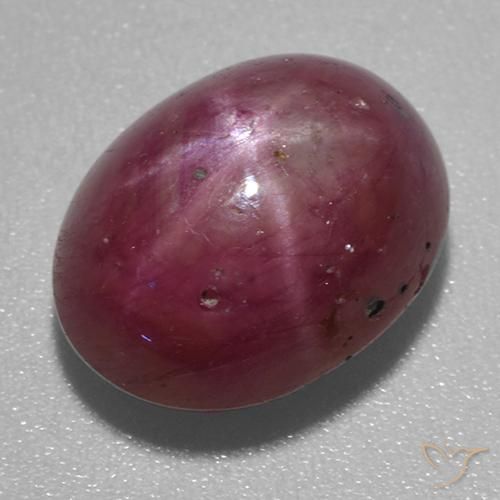 6.58ct Natural Púrpura rojizo rubí estrella, Ovalada, Opaco