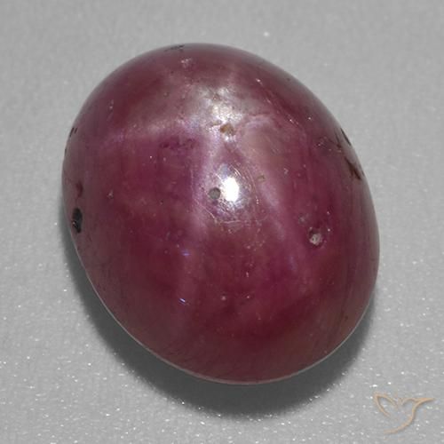 rubí estrella Púrpura rojizo natural de 6.58 ct, Ovalada, Opaco