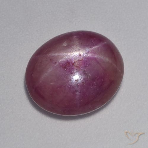 7.19ct Natural Púrpura oscuro medio rubí estrella, Ovalada, Opaco