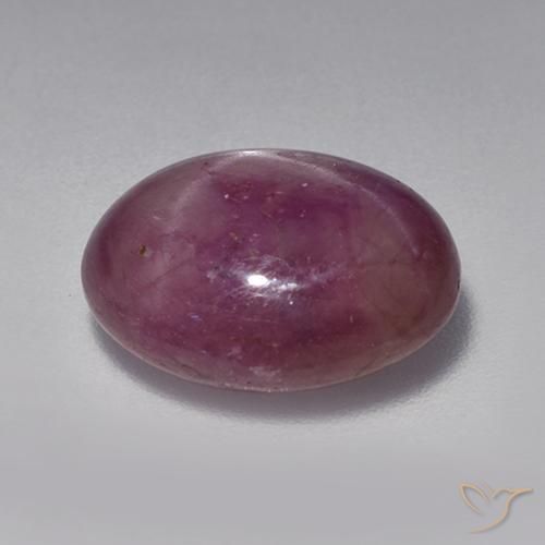 rubí estrella Púrpura oscuro medio natural de 7.19 ct, Ovalada, Opaco