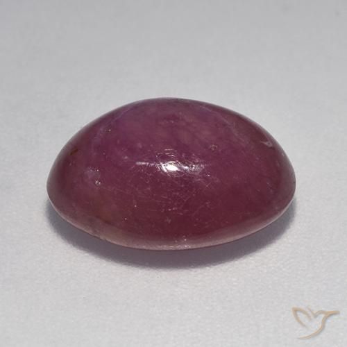 rubí estrella Púrpura oscuro medio natural de 6.80 ct, Ovalada, Opaco